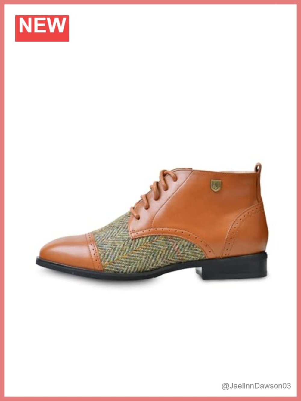 Buffalo Leather & Harris Tweed Ankle Boots with Fleece Lining